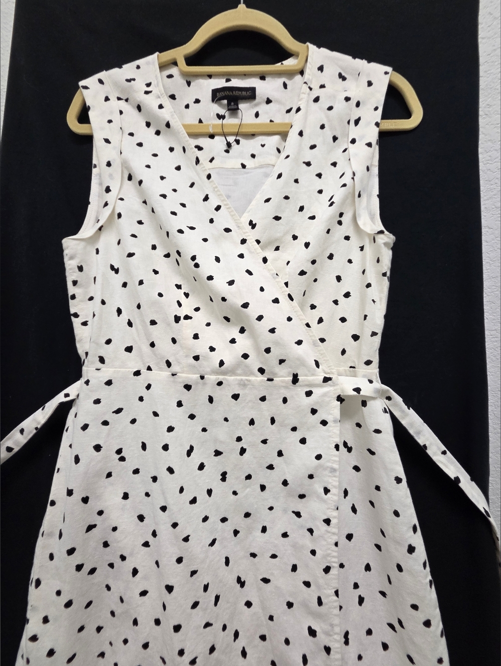 Banana Republic White Sleeveless Polka Dot Wrap Camisole Dress - Picture 10 of 14